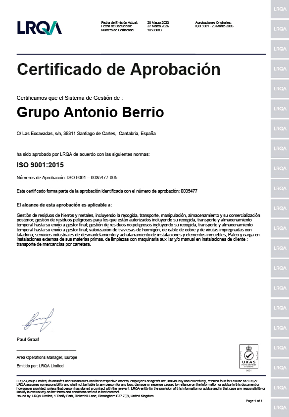 GRUPO ANTONIO BERRIO 9001